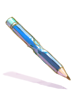 Icon of Blue Pencil in Mouth